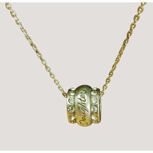 Brighton Necklace Daughter Silver Tone Rhinestones Crystals Engraved Charm